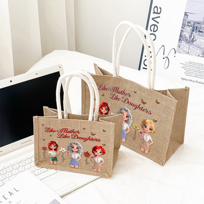 Mother - Like Mother Like Daughter - Personalized Jute Tote Bag