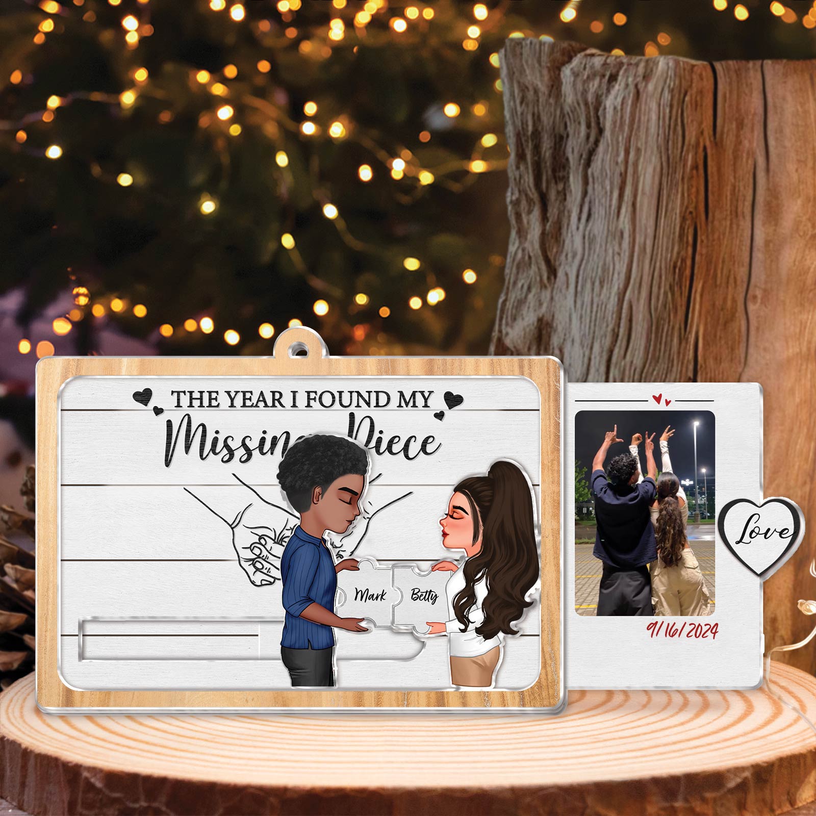 Couple - My Missing Piece - Personalized Custom Photo Acrylic Slider Card