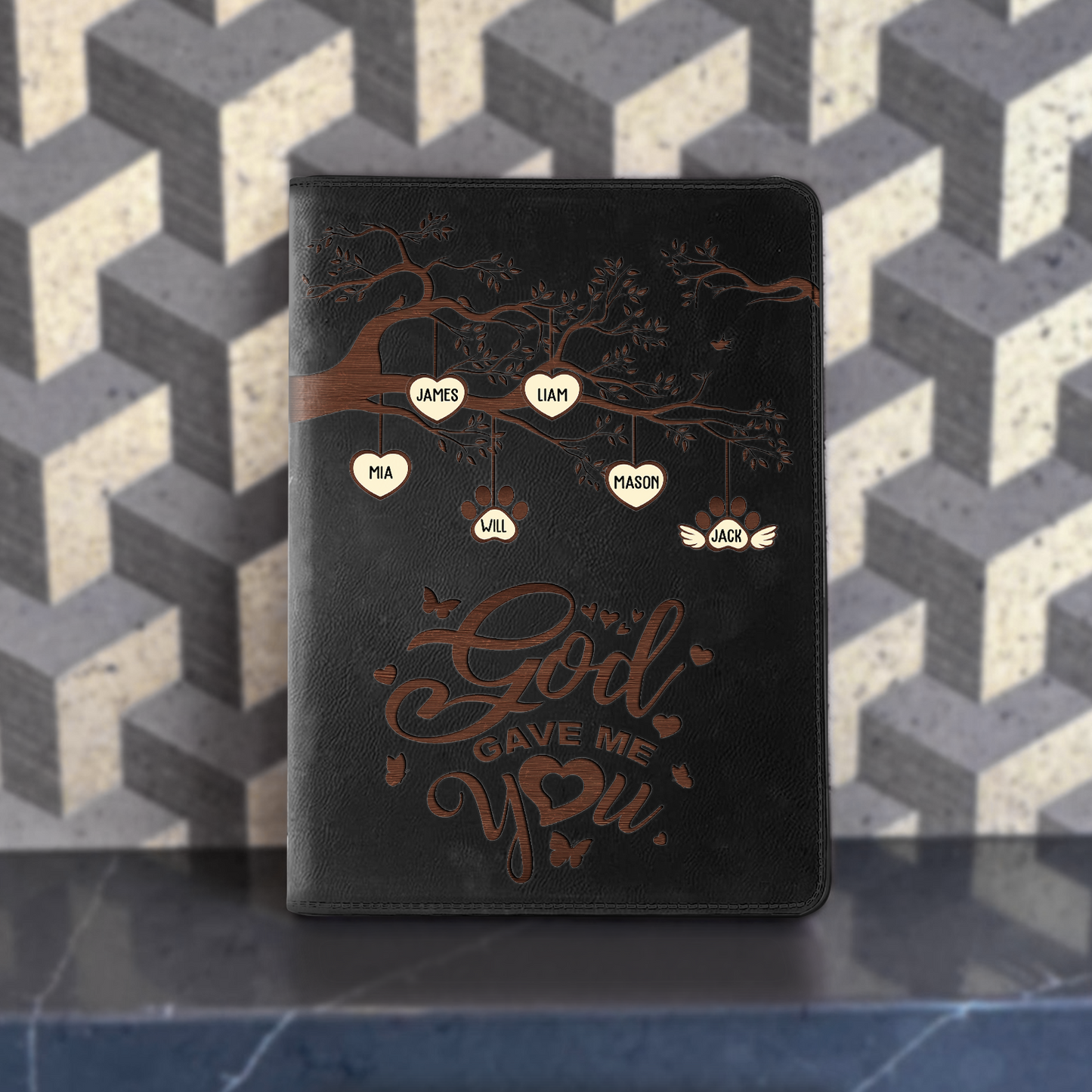 Family - God Gave Me You - Personalized Zipper Portfolio