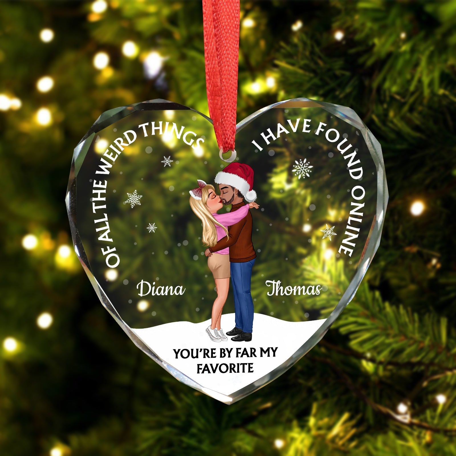 Couple - You're By Far My Favorite - Personalized Glass Ornament