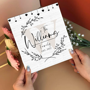 Family - Family Is Where The Heart Is - Personalized Crossword Wooden Invitation