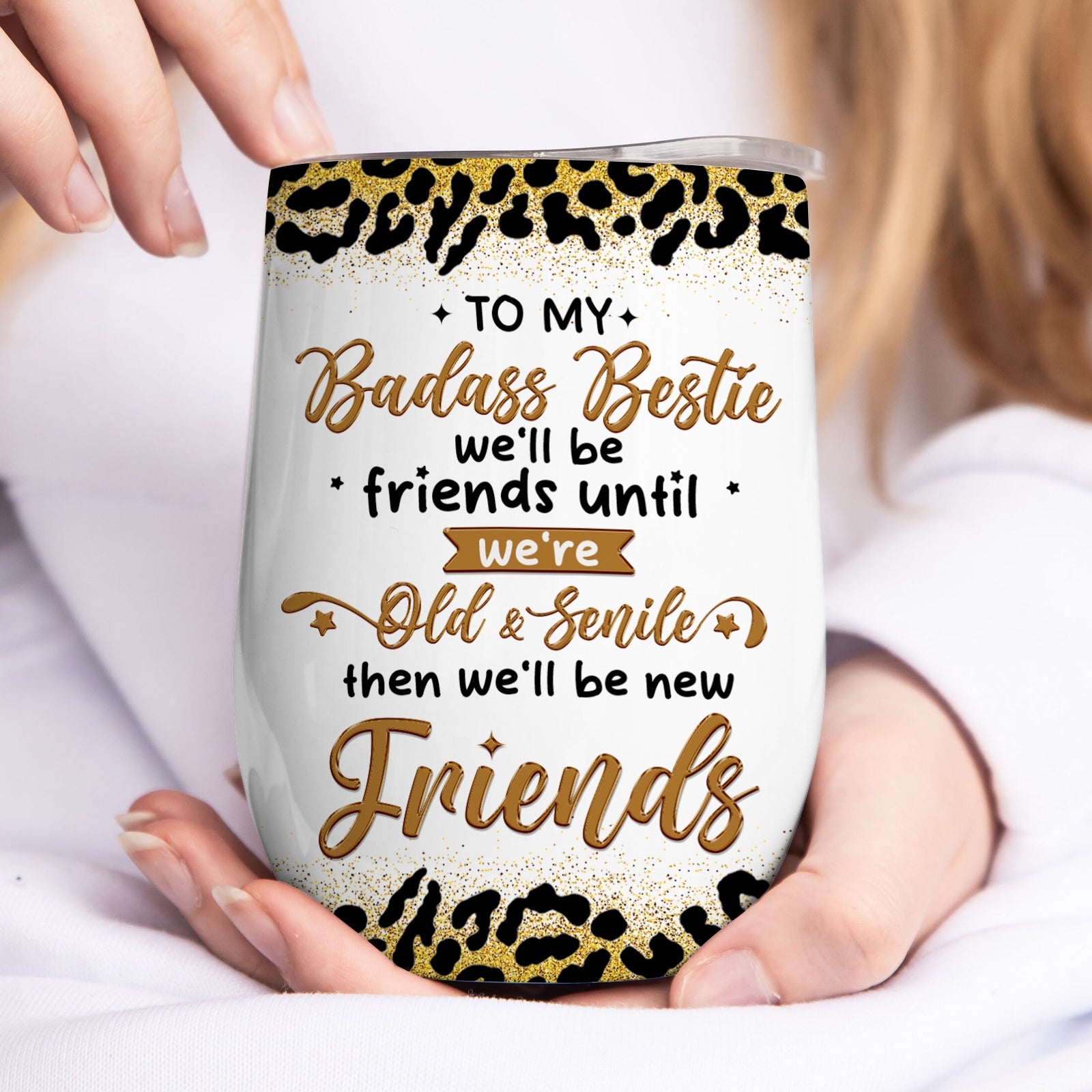 Besties - To My Badass Bestie - Personalized Wine Tumbler