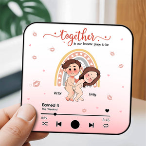 Couple - Together Is Our Favorite Place To Be - Personalized Music Refrigerator Magnet