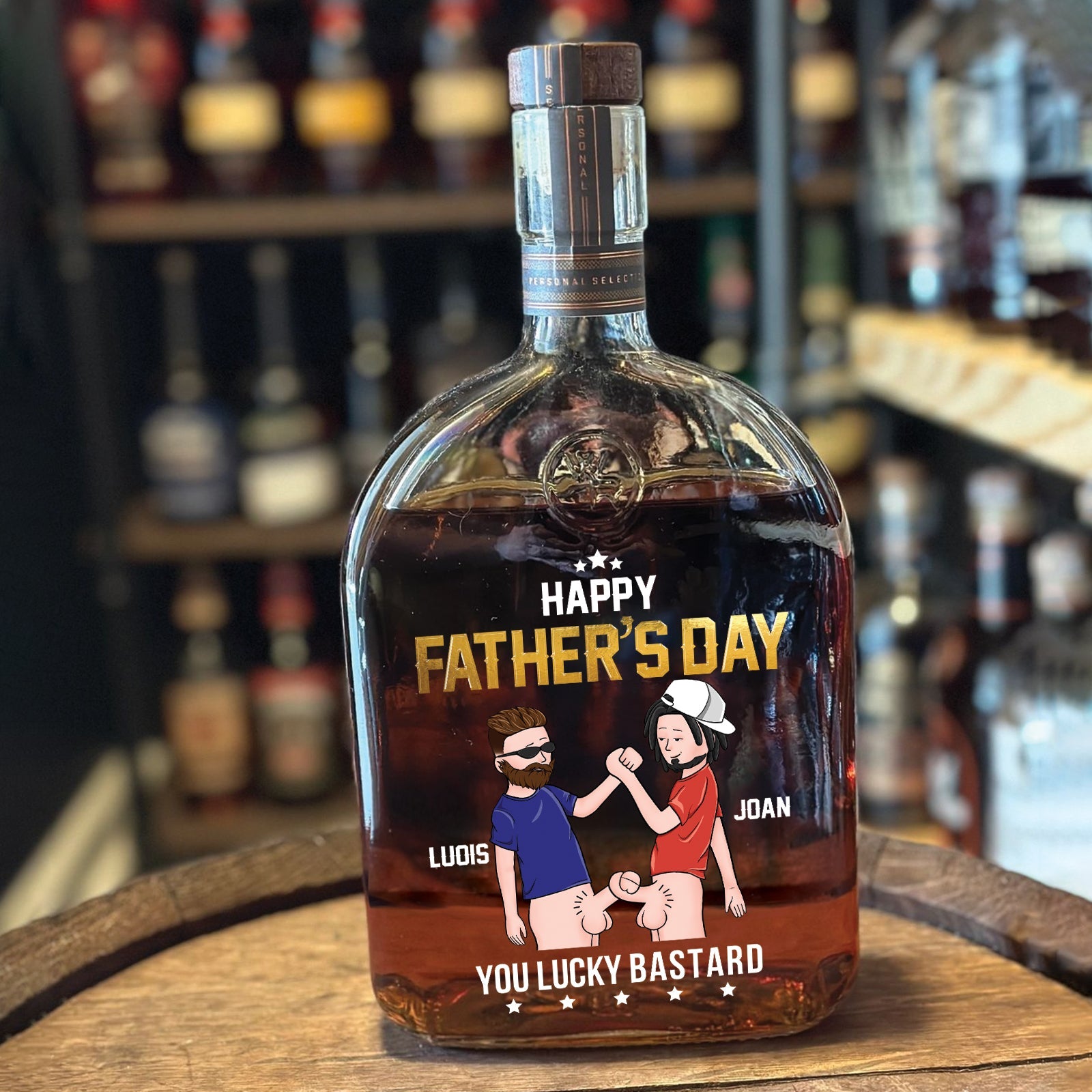 Friends - Congrats On Being Father, You Lucky Bastard - Personalized Whiskey Bottle