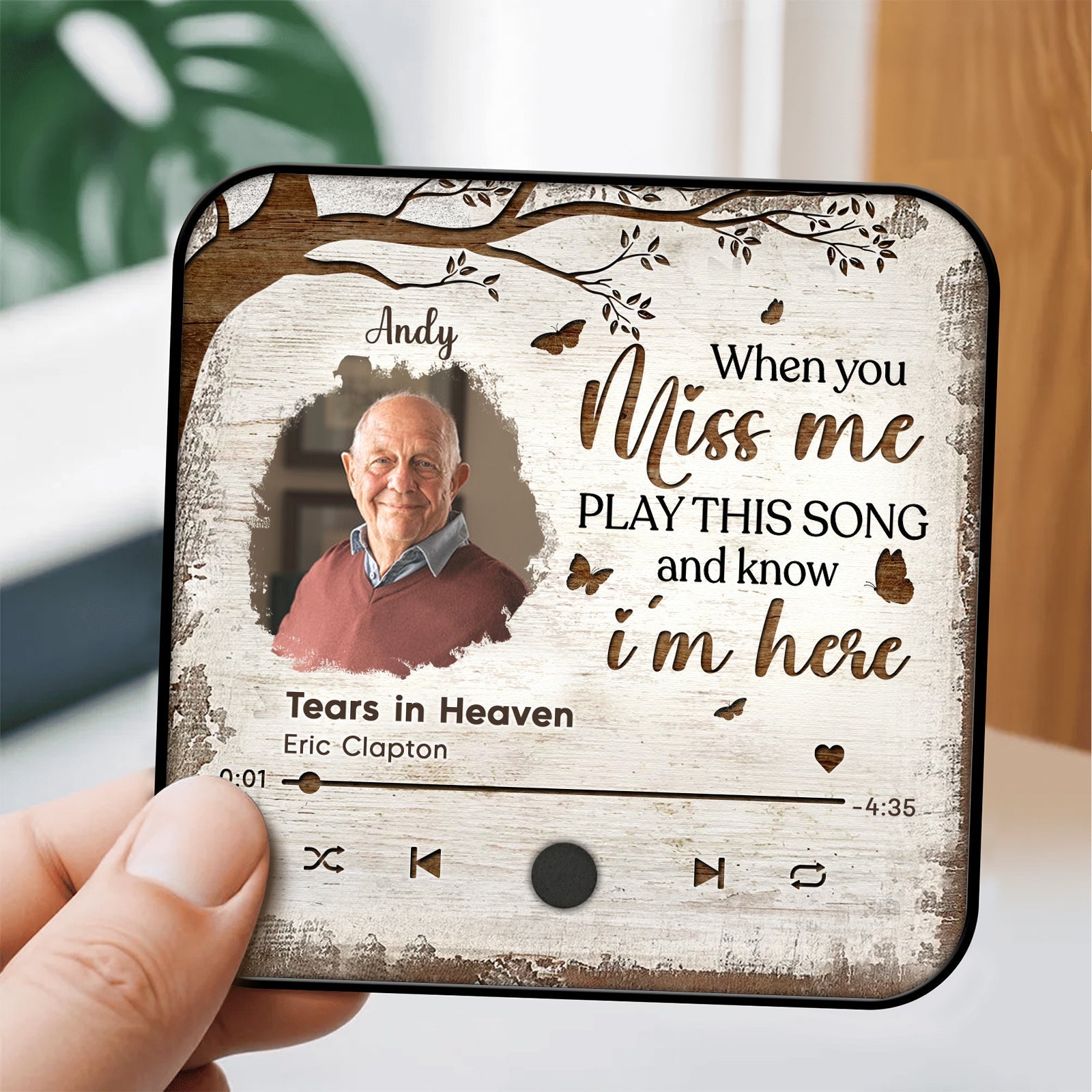 Family - When You Miss Me, Play This Song And Know I'm Here - Personalized Music Refrigerator Magnet