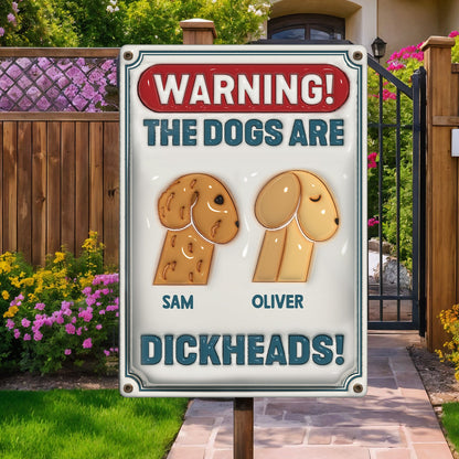 Pet Lovers - Warning - Personalized Inflate Classic Metal Sign