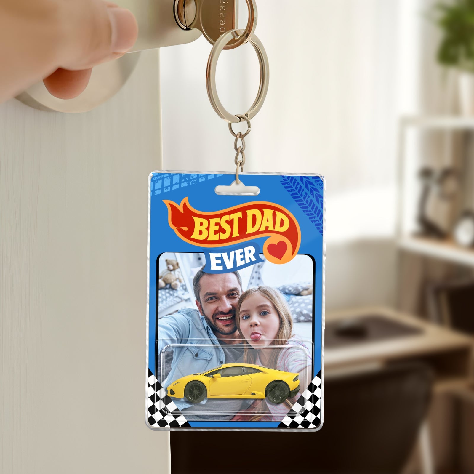 Father - Best Dad Ever - Personalized Dad's Toy Dream Car Acrylic Keychain