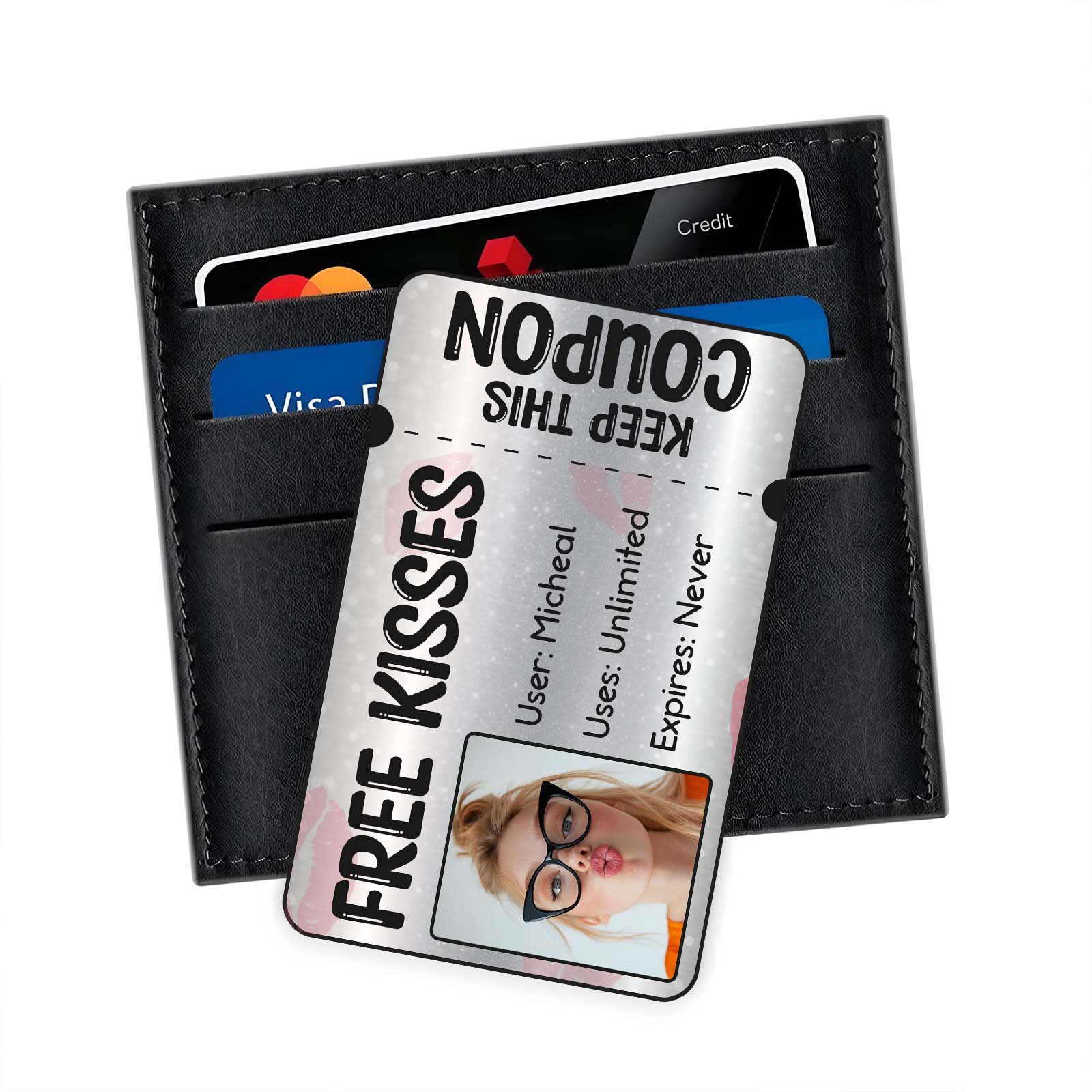 Free Kisses - Personalized Wallet Card
