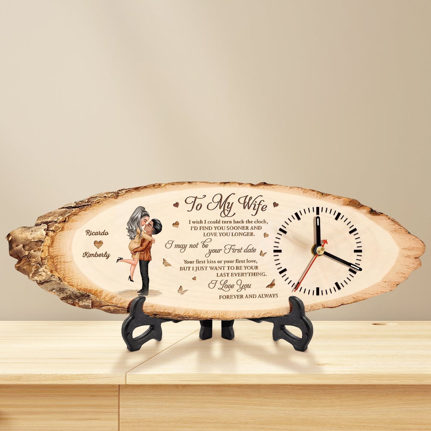 Couple - I Just Want You To Be Your Last Everything - Personalized Wooden Clock