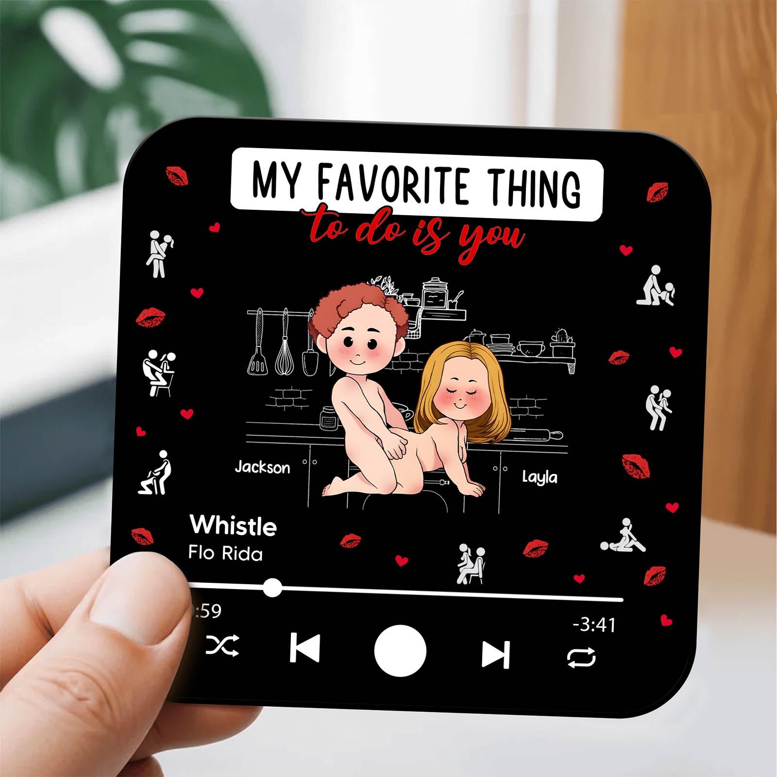 Couple - My Favorite Thing To Do Is You - Personalized Music Refrigerator Magnet