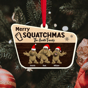 Family - Merry Squatchmas Bigfoot Family - Personalized Acrylic Ornament