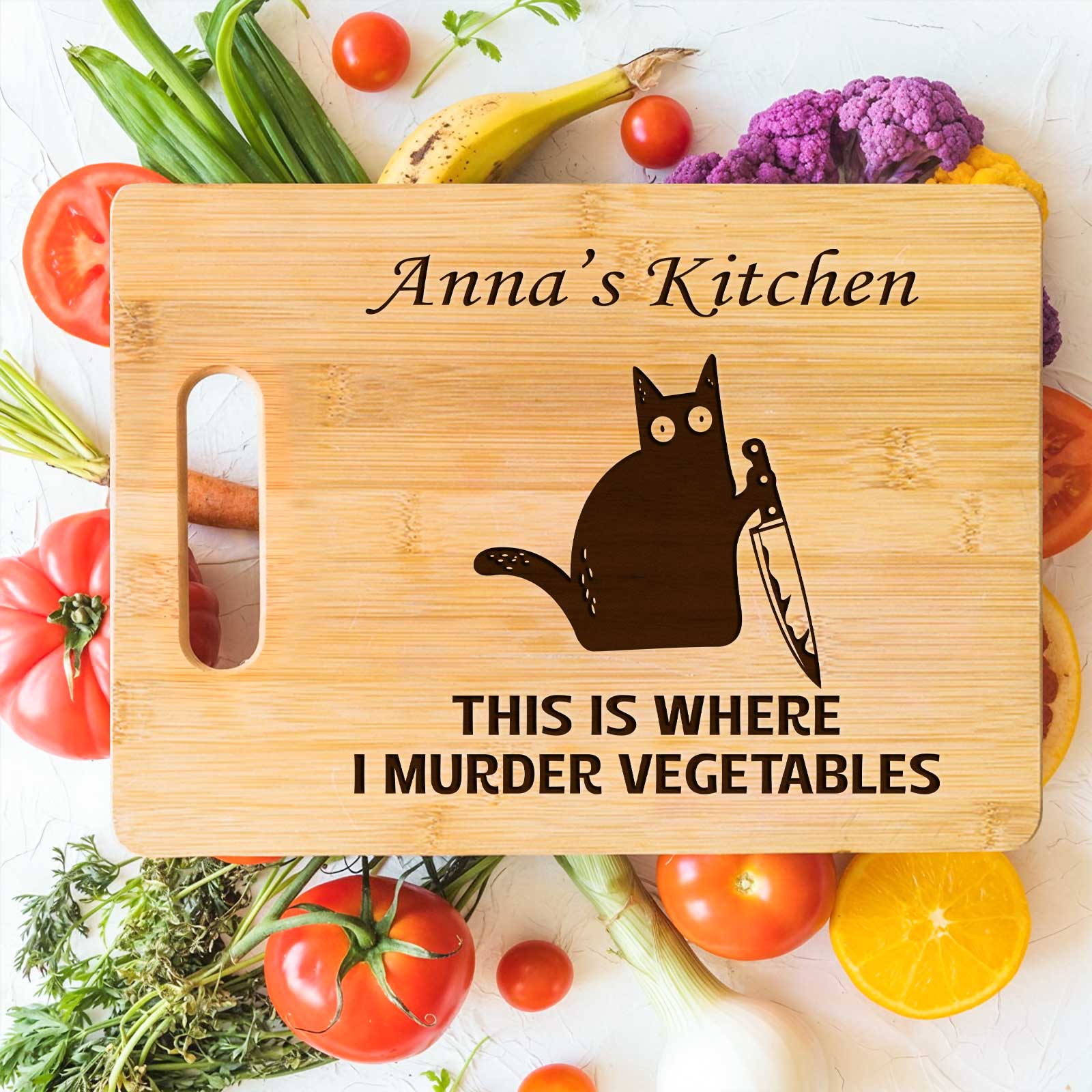 Pet Lover - This Is Where I Murder Vegetables - Personalized Cutting Board