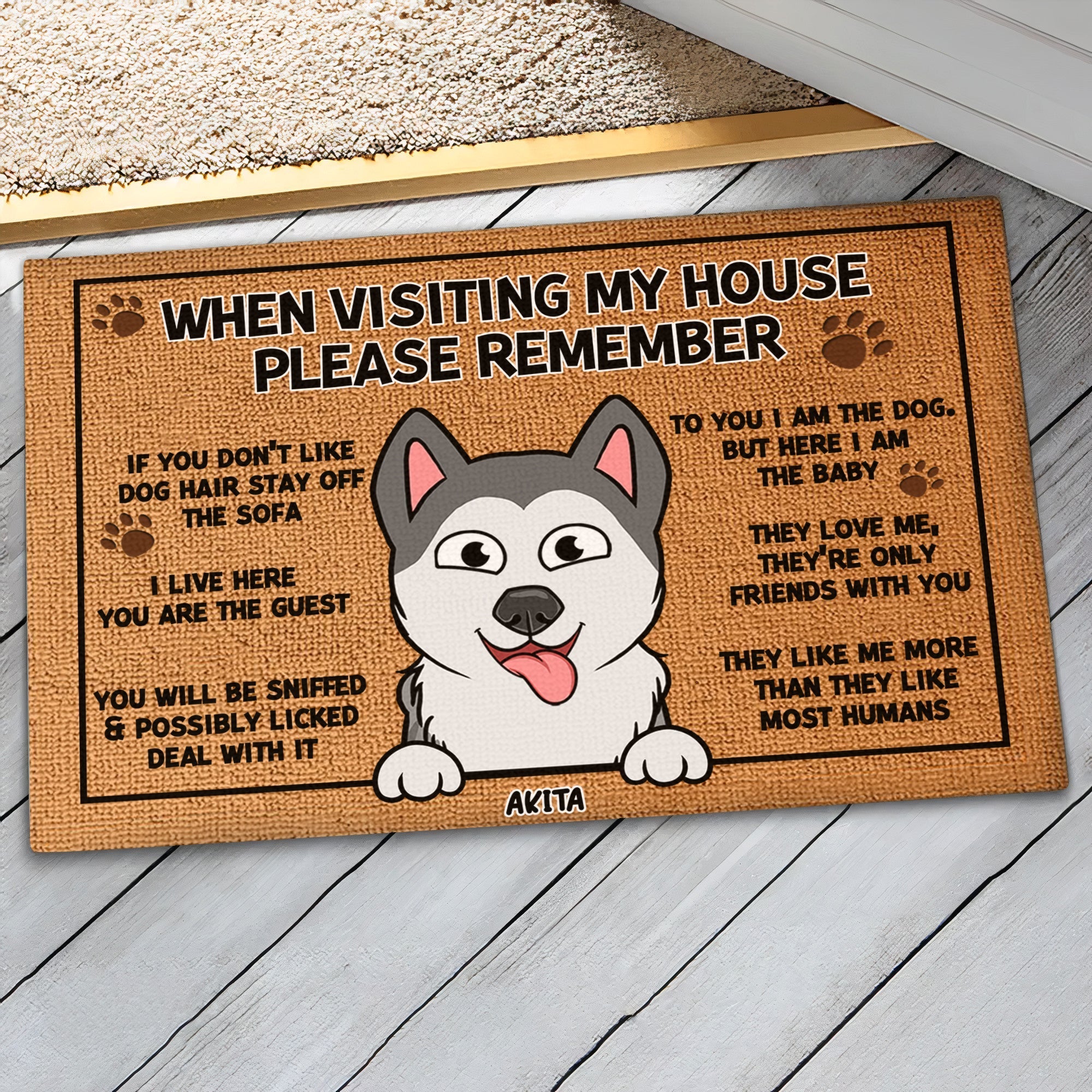 Pet Lover - When Visiting My House, Please Remember - Personalized Pet Decorative Doormat