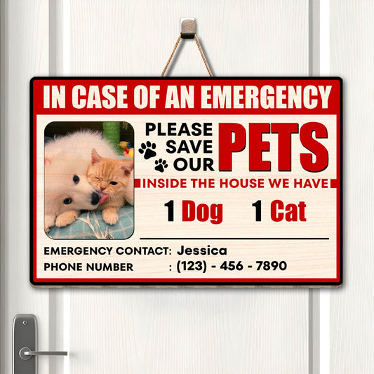 Pet Lover - Please Save Our Pets - Personalized Wooden Door Sign