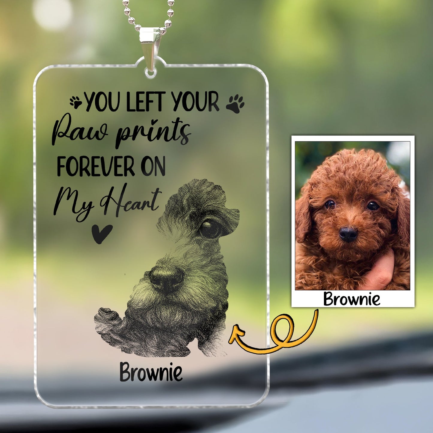 Pet Lovers - When I Need A Hand I Found Your Paw - Personalized Acrylic Car Hanger
