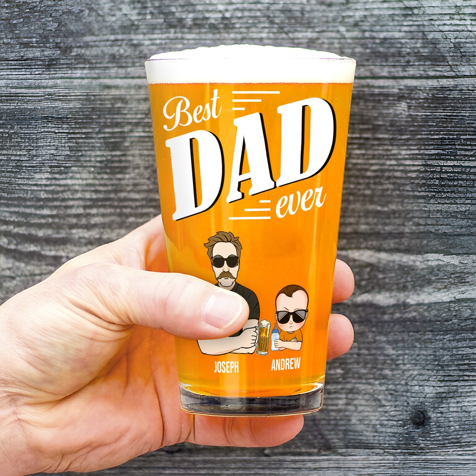 Father - Thanks For Wiping My Ass And Stuff - Personalized Beer Glass