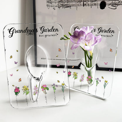 Family - Grandma's Garden Love Grow Here - Personalized Plan Pot