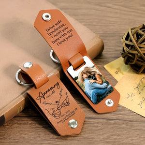 Couple - Annoying Each Other - Personalized Leather Photo Keychain