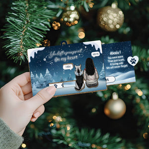 Pet Lover - Once By My Side, Forever In My Heart - Personalized Pet & You Wooden Slider Card Ver 2