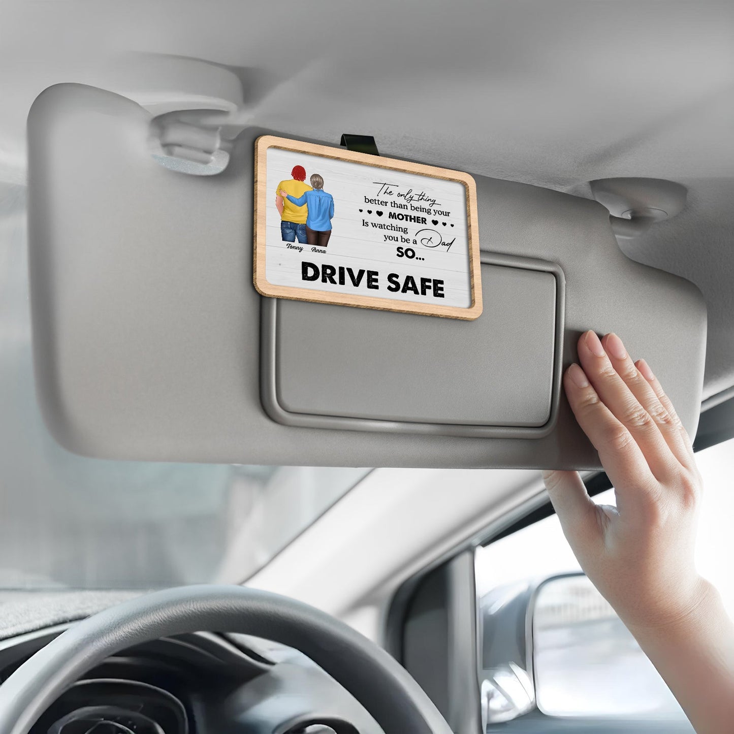 Family - Drive Safe - Personalized Car Visor Clip