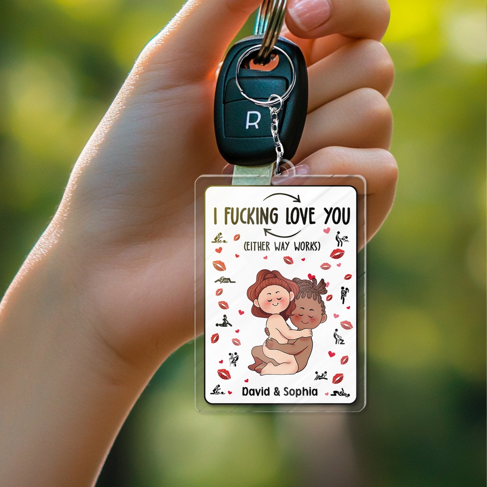 Couple - I F*cking Love You - Personalized Shaking Keychain