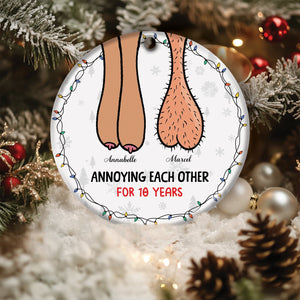 Couple - Annoying Each Other - Personalized Circle Ceramic Ornament