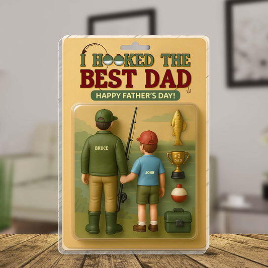 Father - I Hooked The Best Dad - Personalized Acrylic Plaque