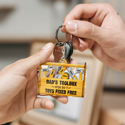 Father - Dad/Grandpa's Toolbox - Personalized 3-Layer Shaking Keychain