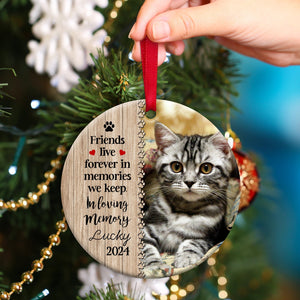 Pet Lovers - No Longer By Our Side But Forever In Our Hearts -  Personalized Circle Ceramic Ornament