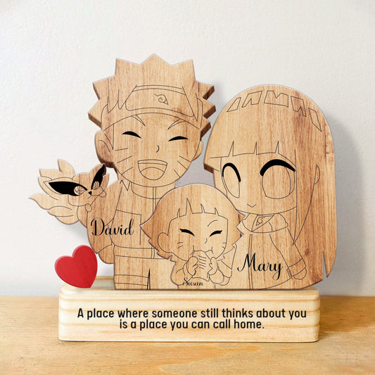 Family - Famous Anime Family Characters - Personalized Wooden Puzzle