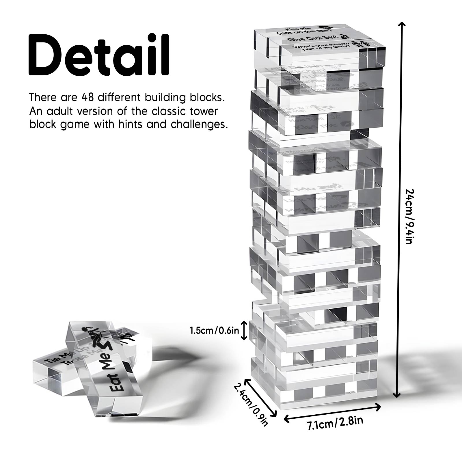 Couple - Naughty Tower Game - Personalized Acrylic Block Game