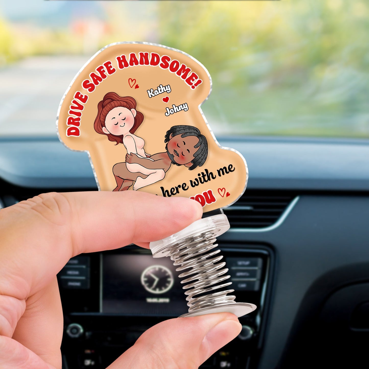 Couple - Drive Safe, Handsome - Personalized Acrylic Shaking Standee
