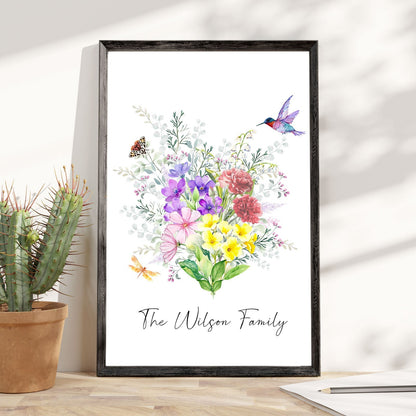 Mother - Birth Flower Bouquet - Personalized Poster