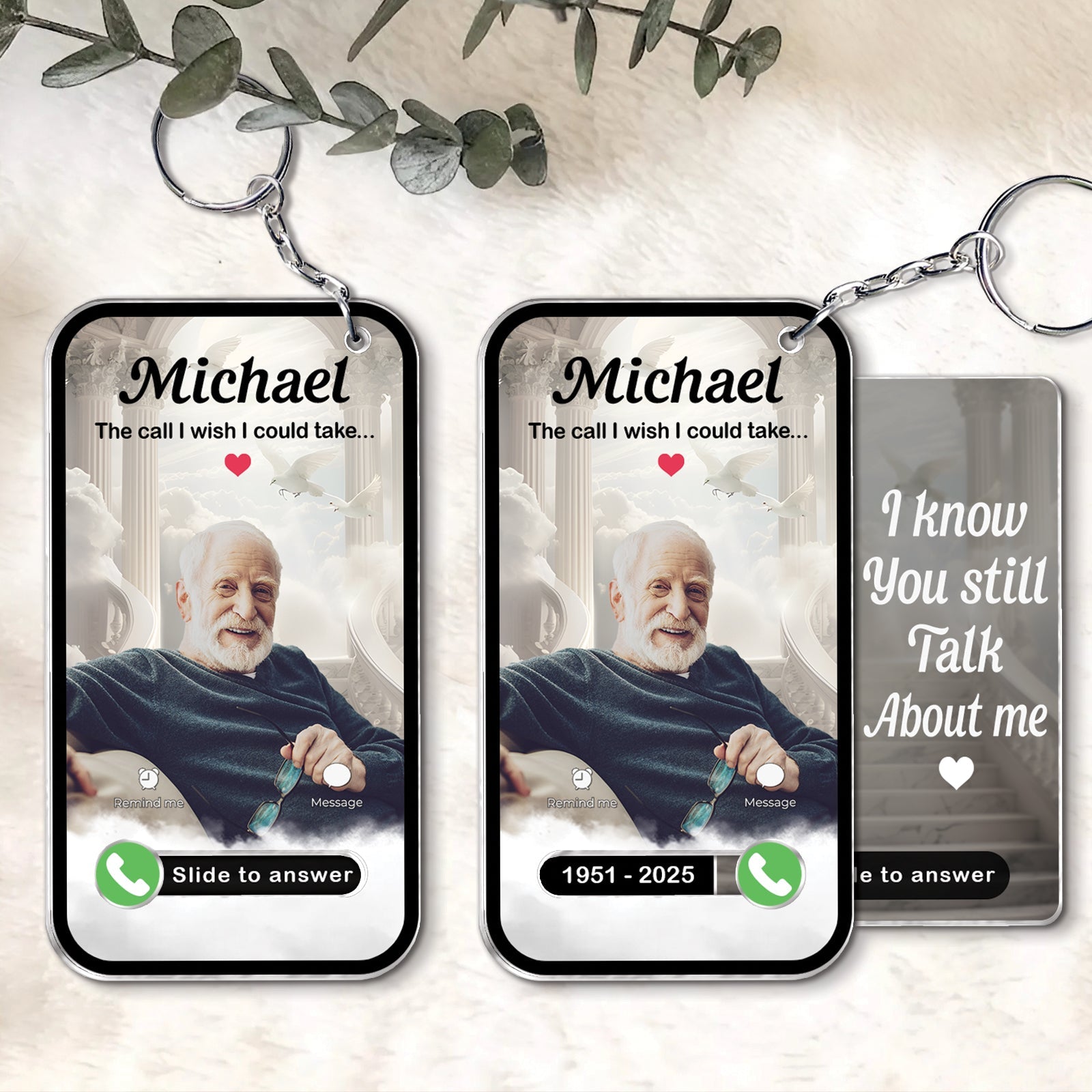 Family - The Call I Wish I Could Take - Personalized Photo Acrylic Slider Keychain