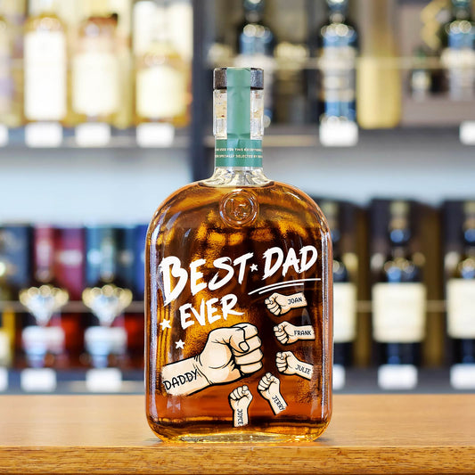 Father - Best Dad Ever - Personalized Whiskey Bottle