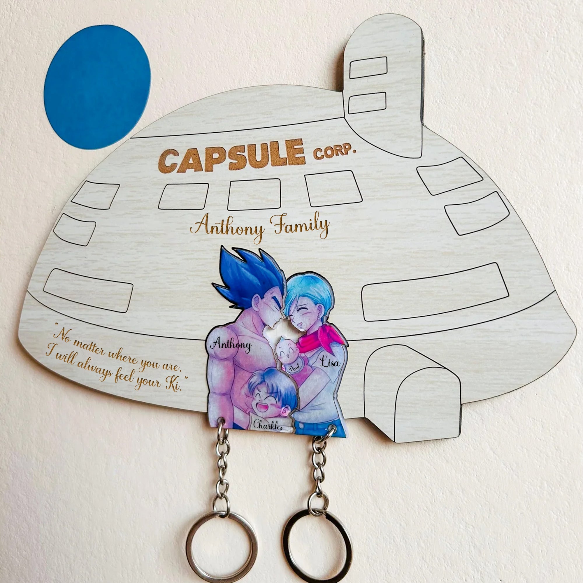 Family - My Enchanted Heart - Wooden Keychain