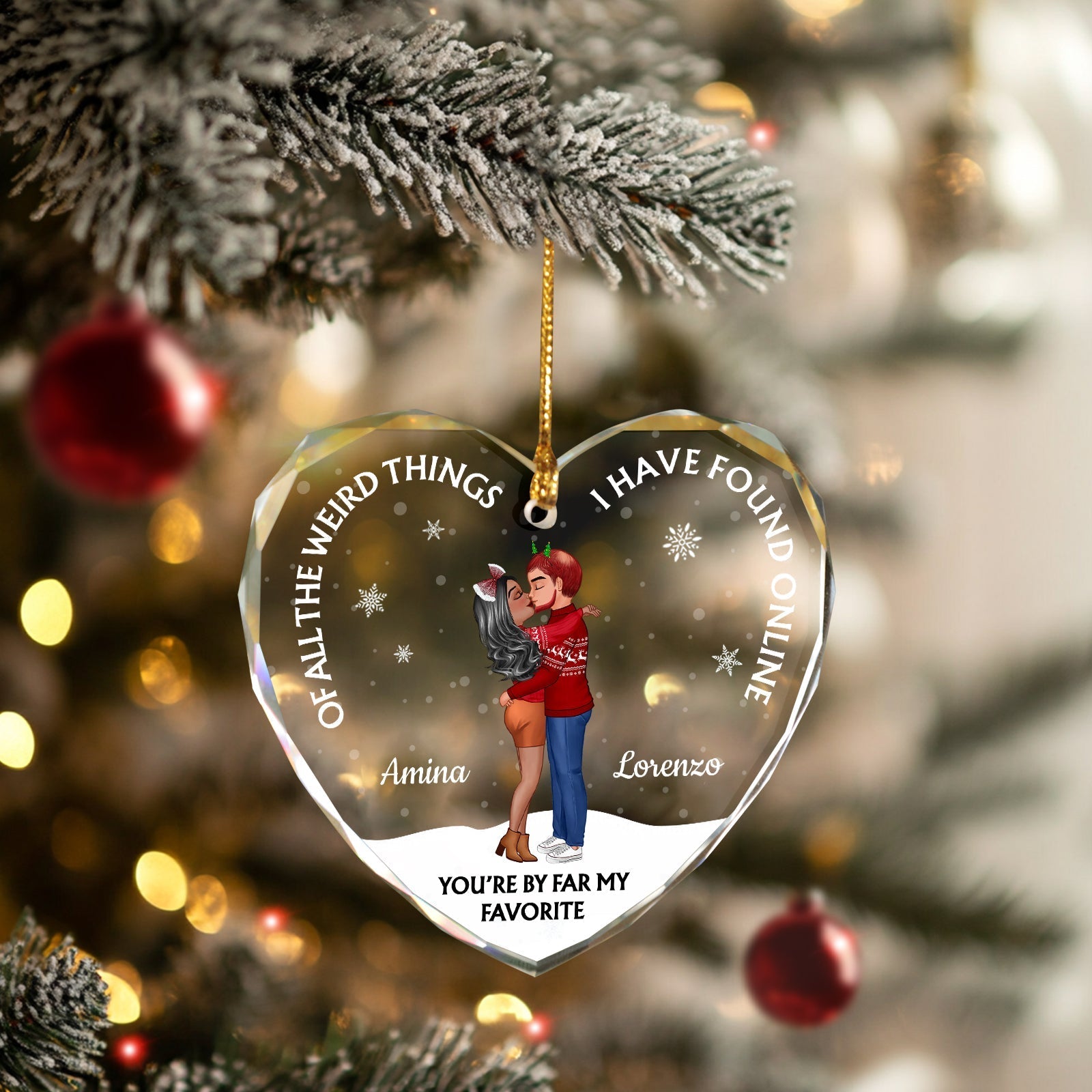 Couple - You're By Far My Favorite - Personalized Glass Ornament