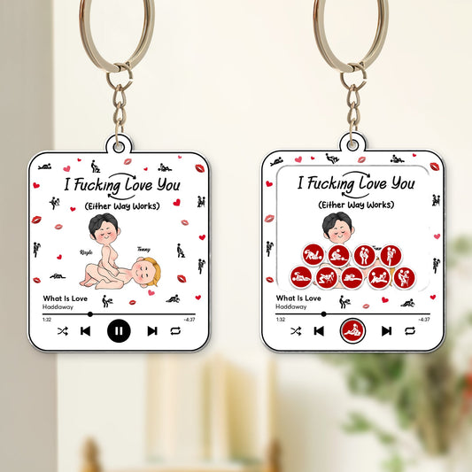 Music Couple - I F*cking Love You - Personalized Shaking Keychain