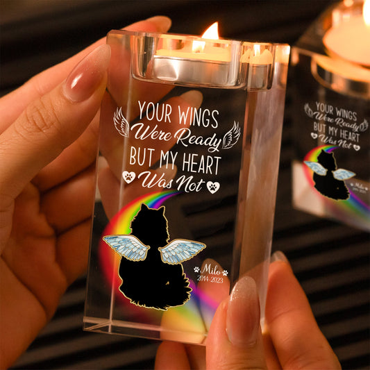 Pet Lover - A Piece Of My Heart - Personalized Crystal Candle Holder