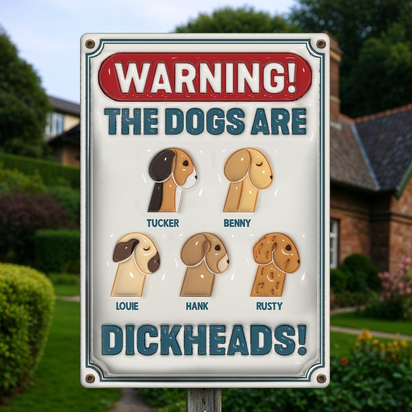 Pet Lovers - Warning - Personalized Inflate Classic Metal Sign