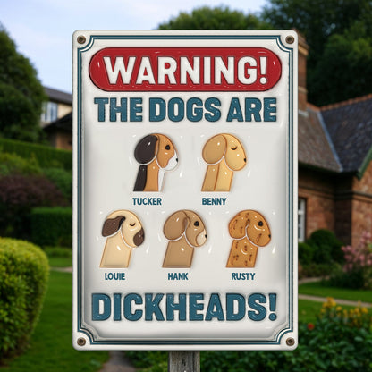 Pet Lovers - Warning - Personalized Inflate Classic Metal Sign