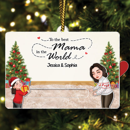 Family - To The Best Grandma Ever - Personalized Acrylic Slider Card Ornament