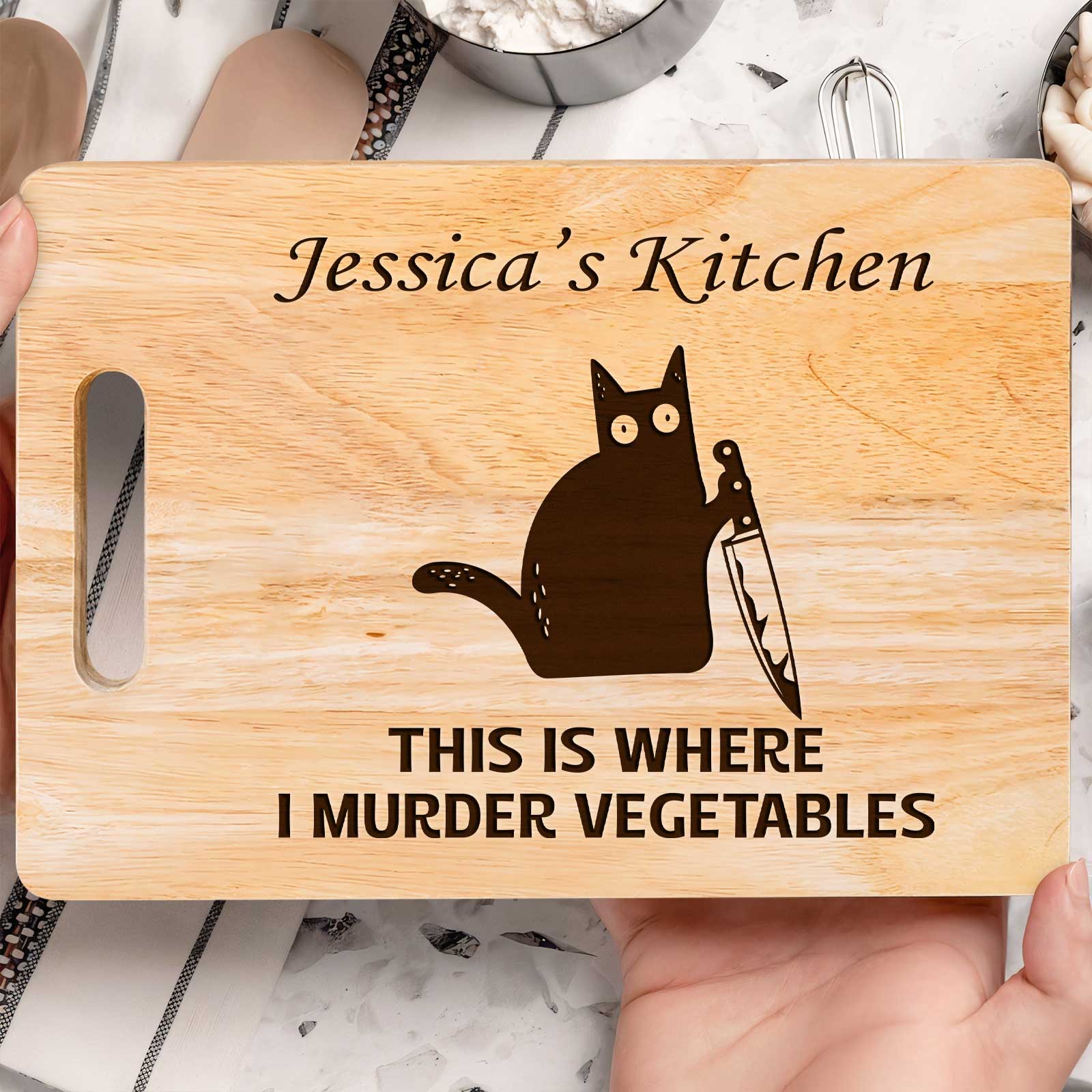 Pet Lover - This Is Where I Murder Vegetables - Personalized Cutting Board