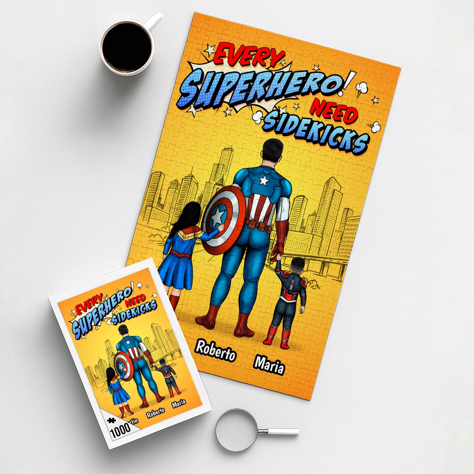 Father - Every Superhero Needs A Sidekick - Personalized Jigsaw Puzzles