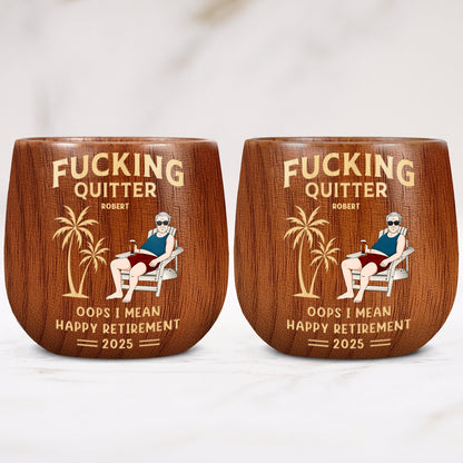 Retirement - Personalized Wooden Bourbon Drinking Glass