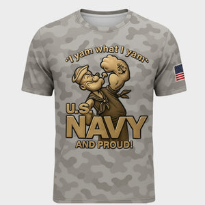 U.S. Navy And Proud Popeye Military Camo Shirt – Patriotic Navy Veteran