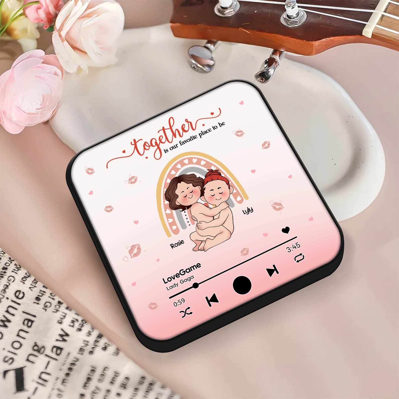 Couple - Together Is Our Favorite Place To Be - Personalized Music Refrigerator Magnet