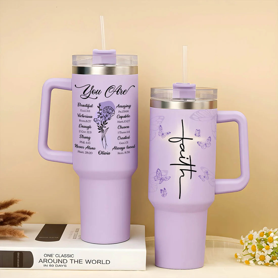 Gifts for Christian Women – Faith-Inspired - Personalized Tumbler With Straw