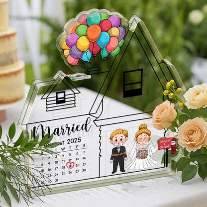 Couple Wedding Gift - Married Day - Personalized Acrylic Plaque
