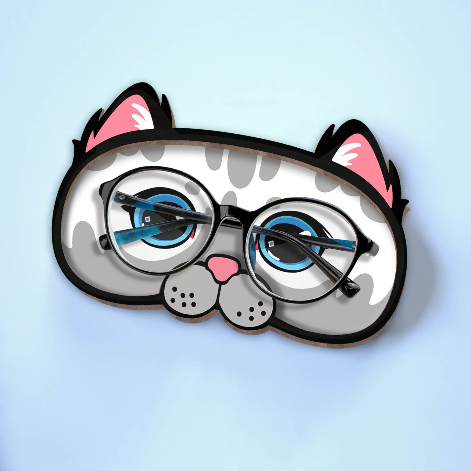 Pet Lover - Grumpy Cat - Personalized Wooden Eyeglasses Holder